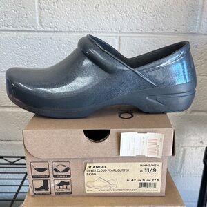 Silver Glitter Clogs-Nursing Shoes